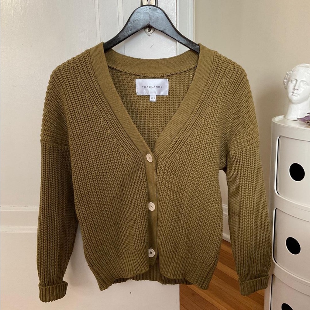 Olive Green Cardigan Sweater